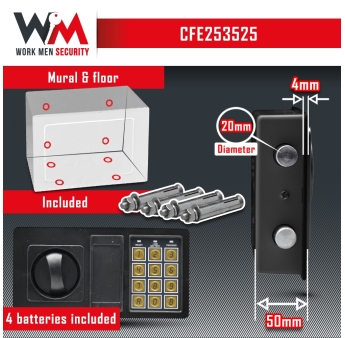 COFFRE FORT ELECTRONIQUE 25X35X25CM