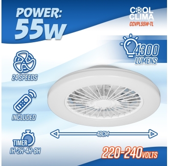 VENTILATEUR DE PLAFOND AVEC ECLAIRAGE + TELECOMMANDE