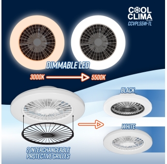 VENTILATEUR DE PLAFOND AVEC ECLAIRAGE + TELECOMMANDE