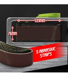 BANDSCHUURMACHINE 1010W - 5 SCHUURPAPIER