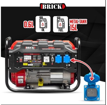 Generator max 2800W - Benzine - 2 stopcontacten - AVR