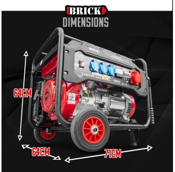 Groupe électrogène max 6000W avec roues et prise triphasée