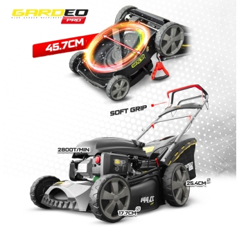 144.3cc - 46cm zelfrijdende benzinemaaier met 2 messen + mulchsysteem