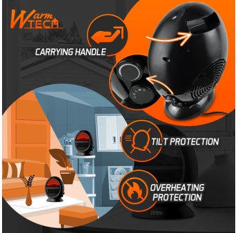 FOYER DECORATIF 2000W NOIR