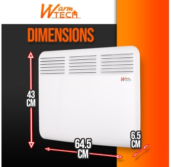 Chauffage électrique mural 1500W - 64.5x43x6.5cm