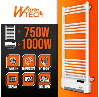 Radiateur sèche serviettes avec fluide 750W + soufflerie 1000W