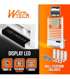 Handdoekdroger radiator met vloeistof 750W + ventilator 1000W