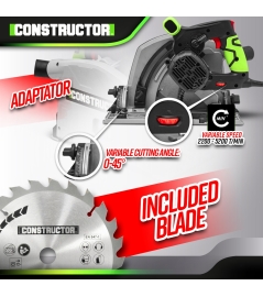 Scie circulaire plongeante 1400W avec rail de guidage - Lame 190mm 24 dents