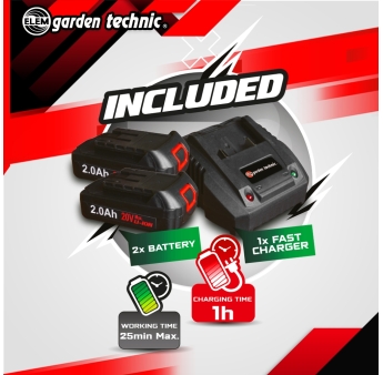 Oplaadbare maaier en grasmaaier 20V max + 2 accu's