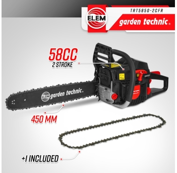 Tronçonneuse thermique 58CC - guide 50cm livrée avec 2 chaînes