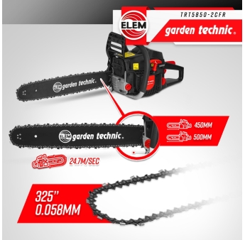 Tronçonneuse thermique 58CC - guide 50cm livrée avec 2 chaînes