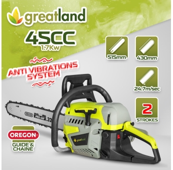 45CC benzine kettingzaag - zaagblad en ketting Oregon