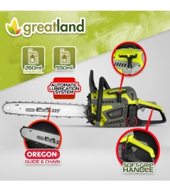 Tronçonneuse thermique 45CC - guide et chaîne Oregon