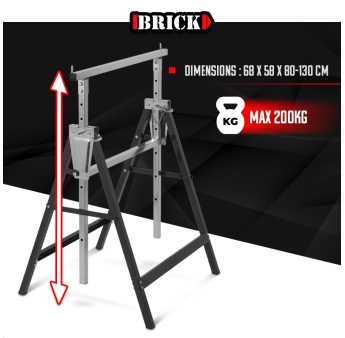 Tréteau métallique télescopique 68x58x130cm- Pliable