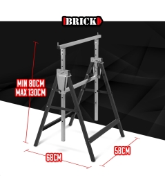Tréteau métallique télescopique 68x58x130cm- Pliable