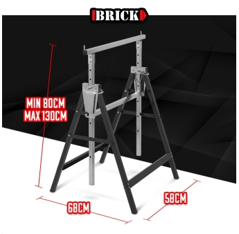 Tréteau métallique télescopique 68x58x130cm- Pliable