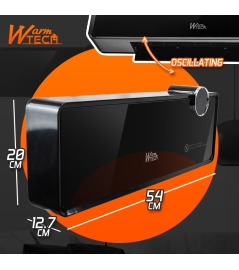 Radiateur céramique mural oscillant 2000W avec façade en verre