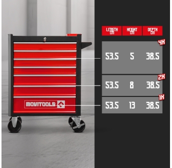 SERVANTE 7 TIROIRS + 2 ORGANISEURS
