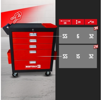 SERVANTE D ATELIER 5 TIROIRS + ACC