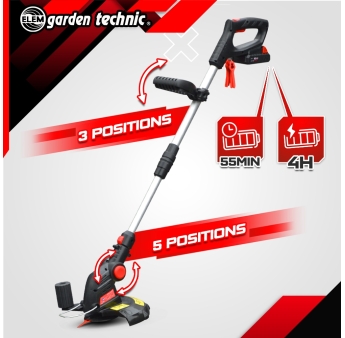 Draadloze grastrimmer 20 V Lithiumbatterij 2000 mAh - 25 cm