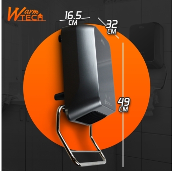 Radiateur soufflant mural sèche serviettes 2000W avec façade en verre