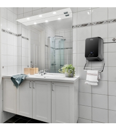 Radiateur soufflant mural sèche serviettes 2000W avec façade en verre