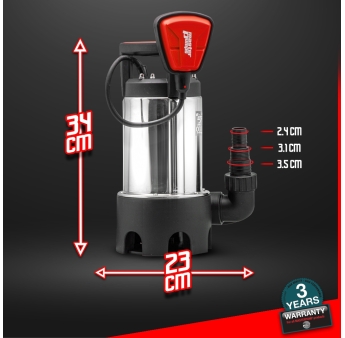 Pompe vide caves eaux chargées 750W - inox