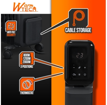 Radiateur bain d'huile 2000W 9 élements avec display Led