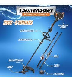 Débroussailleuse thermique 26cc 4 en 1 avec démarrage électrique