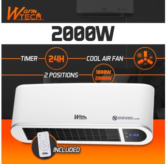 Keramische wandradiator 2000 W met afstandsbediening