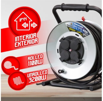 ENROULEUR GALVANISE 25M - HO7 - 3X2.5