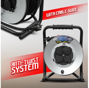 ENROULEUR GALVANISE 25M - HO7 - 3X2.5