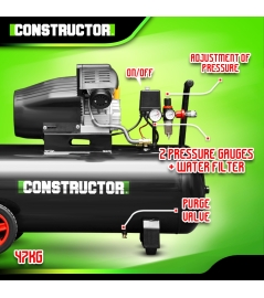 100L tweecilinder oliecompressor - 8 bar - 2,2 kW