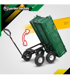 Stalen tuinwagen met afneembaar zeil en kiepbak 108 x 50 x 95cm 