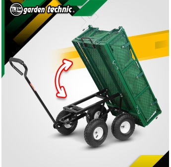 Stalen tuinwagen met afneembaar zeil en kiepbak 108 x 50 x 95cm 