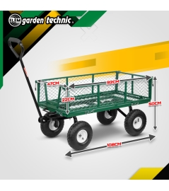 Stalen tuinwagen met afneembaar zeil en kiepbak 108 x 50 x 95cm 