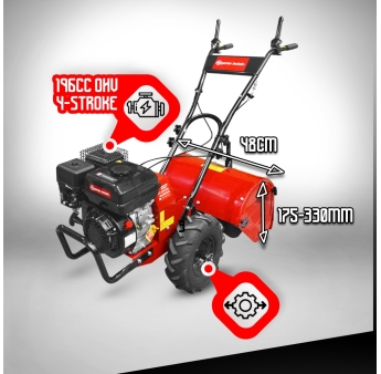 212cc rotovator met een werkbreedte van 48cm