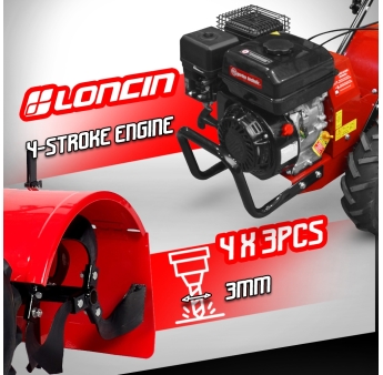 212cc rotovator met een werkbreedte van 48cm