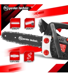 25cc thermische snoeier - 25cm geleider - 2 slagen - Geleverd met 2 kettingen