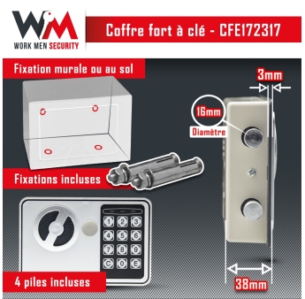 COFFRE FORT ELECTRONIQUE 17X23X17
