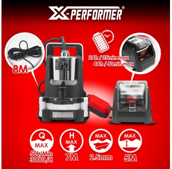 Pompe vide cave pour eaux claires sans fil 20V - Livrée sans batterie