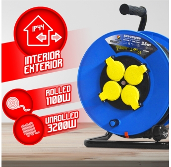 KABELHASPEL 4 STOPCONT.-H07RN-3G2.5-25M