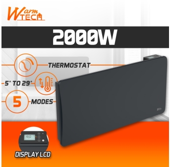 Radiateur inertie céramique 2000 W - IP24 – Fil pilote 6 ordres.