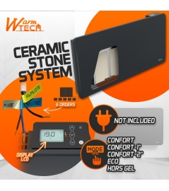 Radiateur inertie céramique 2000 W - IP24 – Fil pilote 6 ordres.