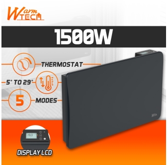 Radiateur inertie céramique 1500 W - IP24 – Fil pilote 6 ordres.