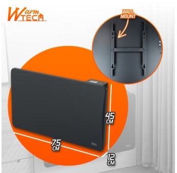 Keramische inertieradiator 1500 W - IP24 – 6-standen bedieningsdraad.