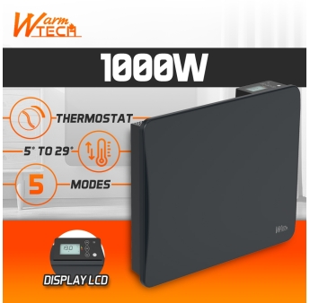 Radiateur inertie céramique 1000 W - IP24 – Fil pilote 6 ordres.