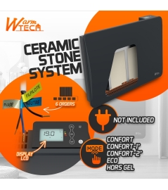 Radiateur inertie céramique 1000 W - IP24 – Fil pilote 6 ordres.