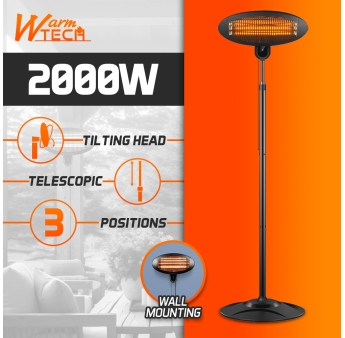 Terrasverwarming 2000 W op voet - 3 standen