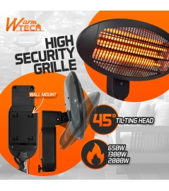 Chauffage de terrasse 2000W sur pied - 3 positions 